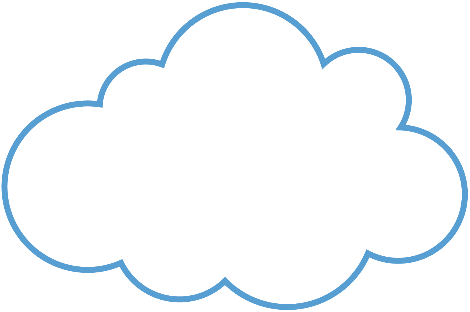 Cloud Dark Blue Outline WHITE FILL