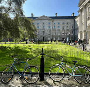 campus with bicycles
